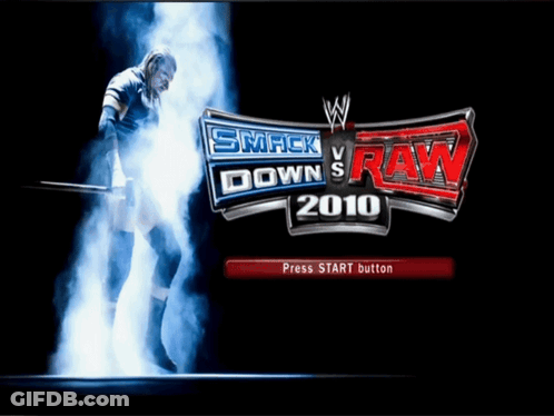 Smack Down Vs Raw 2010 Wrestler Holding Sword GIF