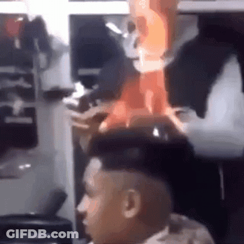 Smacking Hair On Fire GIF
