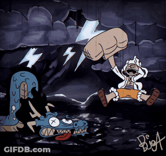 Smacking Luffy Vs Kaido GIF
