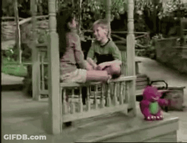 Small Barney Turns Big GIF