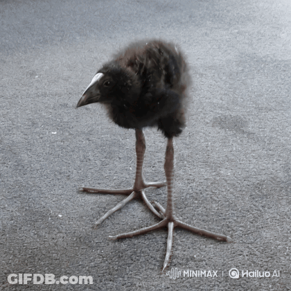 Small Black Bird With White Beak GIF