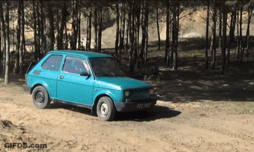 Small Blue Car With License Plate FCC 1657 GIF