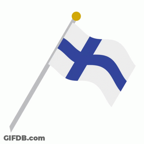 Small Flag With Blue Cross GIF
