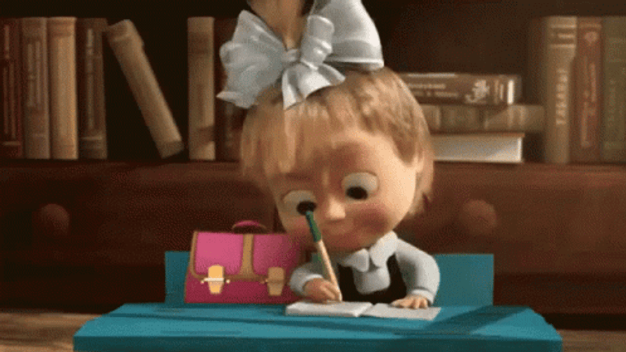 Small Girl Writing GIF