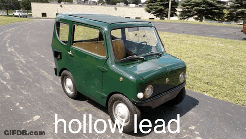 Small Green Car With Hollow Lead GIF