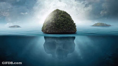 Small Island Skull Reflection GIF