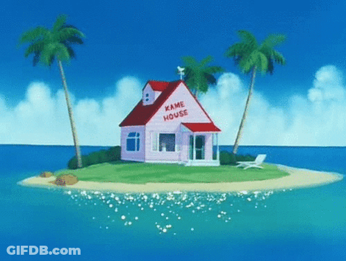 Small Island With Palm Trees GIF