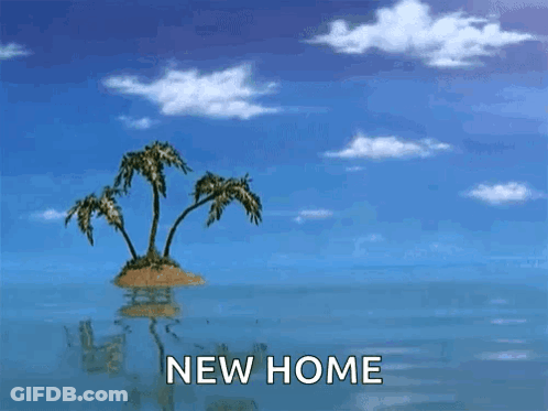 Small Island With Palm Trees GIF