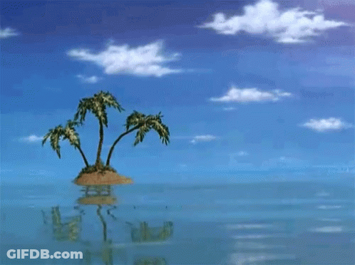 Small Island With Palm Trees GIF