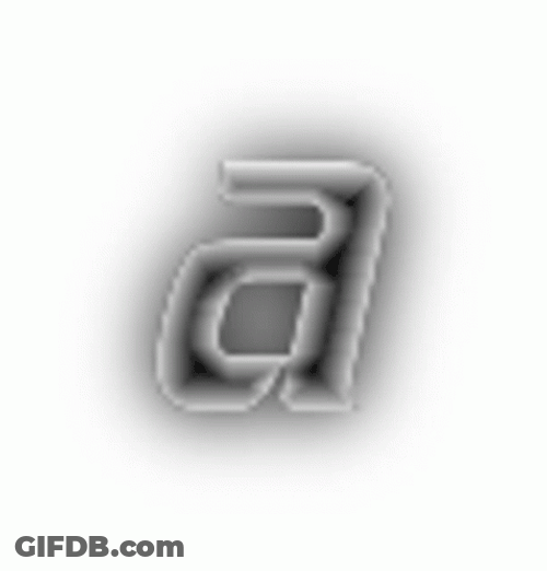 Small Letter A In Black And White GIF