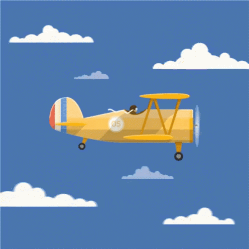 Small Plane Animated Cartoon GIF