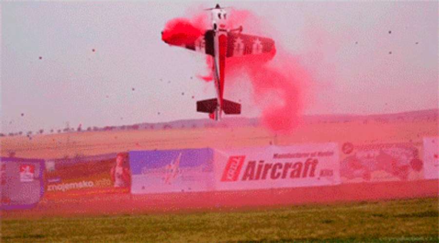 Small Plane Colorful Smokes GIF