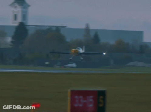 Small Plane Taking Off With 33-15 S Sign GIF