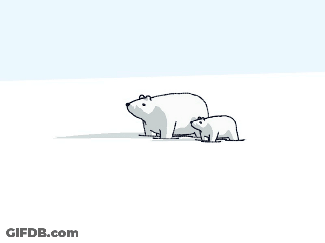 Small Polar Bear Catching Up GIF
