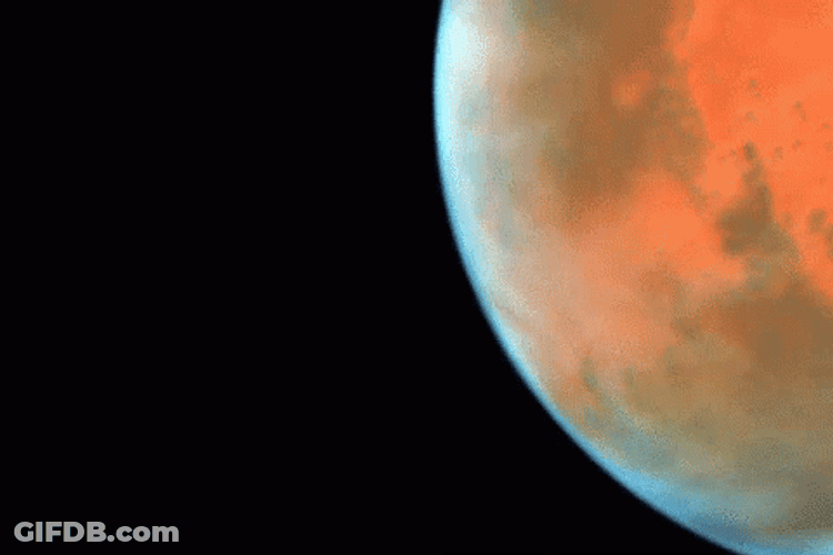 Small Satellite Revolving Mars GIF