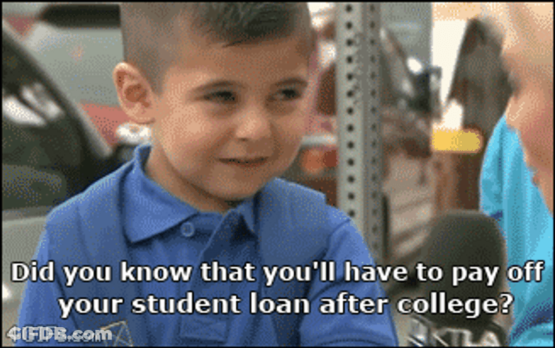 Small Student Crying Over Loan GIF