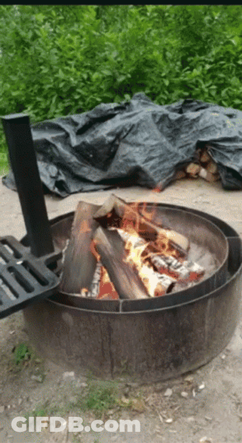 Small Warm Backyard Campfire GIF