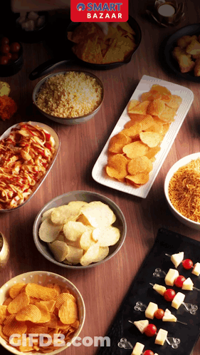 Smart Bazaar Snacks On Table GIF