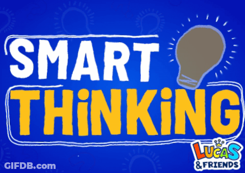 Smart Thinking Yellow Text GIF