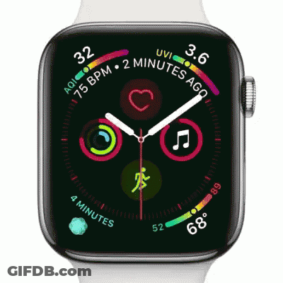 Smart Watch Heart Rate 75 BPM UVI 3.6 GIF