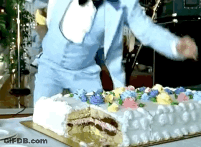 Smash Birthday Party Cake Prank GIF