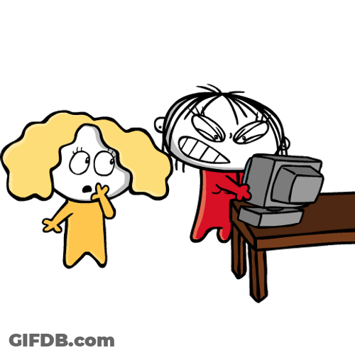 Smashing Computer Angry Cartoon Drawing GIF