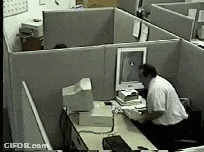 Smashing Computer Office Rage GIF