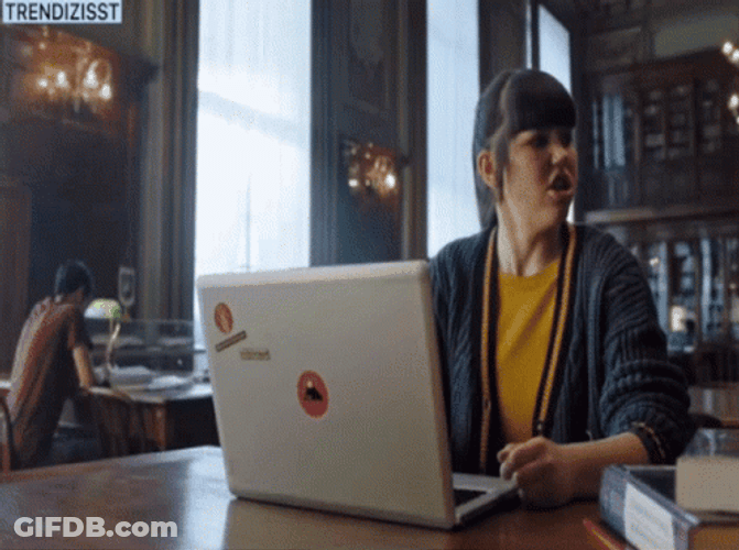 Smashing Computer Outraged Lady Going Crazy GIF