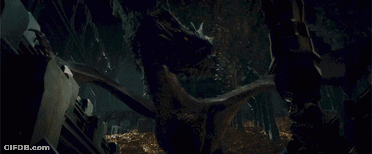 Smaug Spew Fire Below GIF
