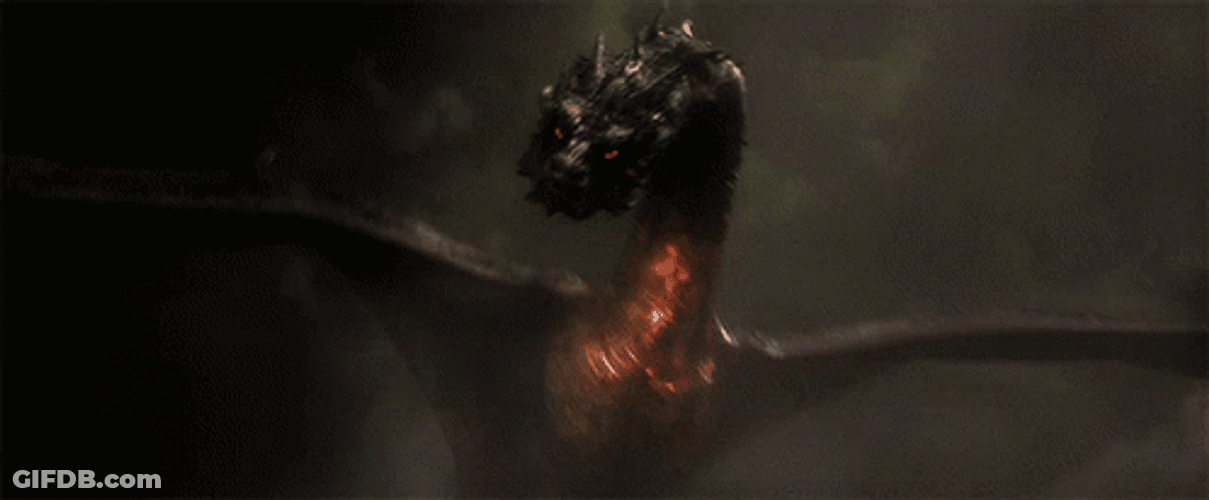 Smaug Spewing Fire All Over Town GIF