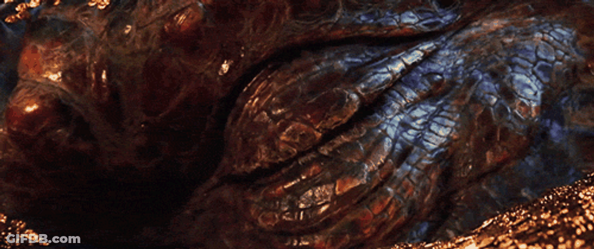 Smaug Suddenly Opened Its Bright Eyes GIF
