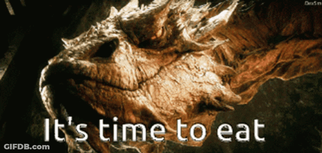 Smaug Thinks It's Time To Eat GIF
