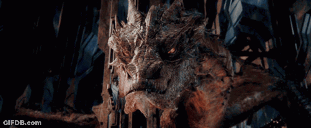 Smaug Trapped At Gate GIF