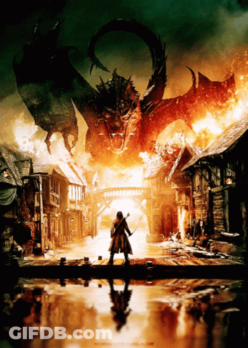 Smaug Versus Brave Bilbo Baggins GIF