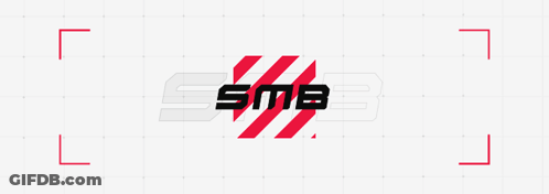 SMB Logo With Red And White Stripes GIF