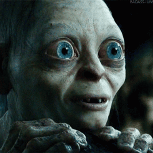 Smeagol Amazed Smile GIF