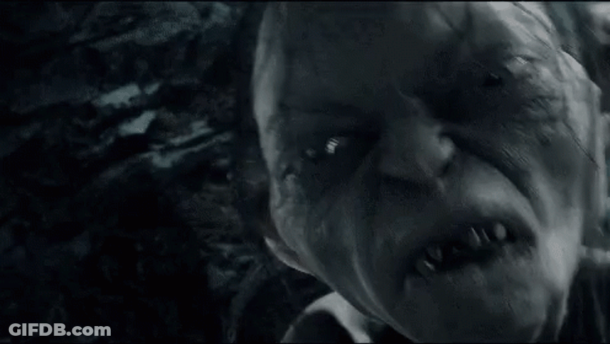 Smeagol Angry Sigh GIF