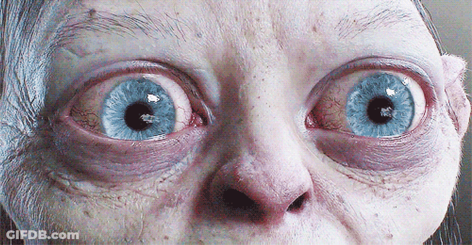 Smeagol Big Blue Eyes GIF
