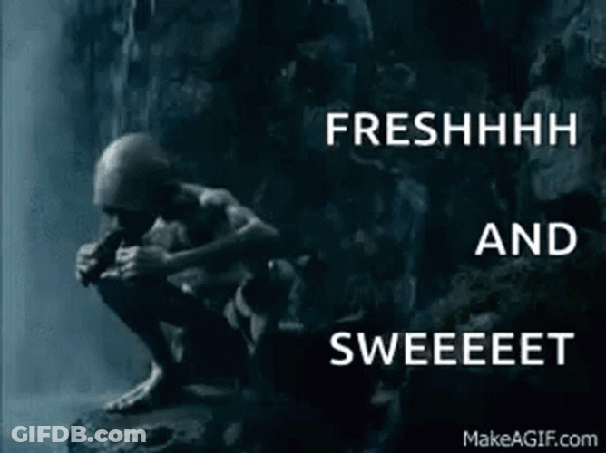 Smeagol Fresh And Sweet Eating GIF
