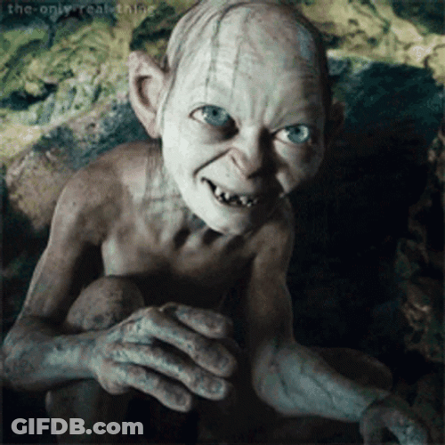 Smeagol Gollum Victorious Smile GIF