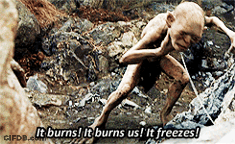 Smeagol Help It Burns GIF