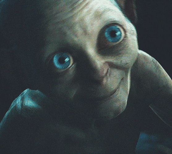 Smeagol Innocent Smile GIF