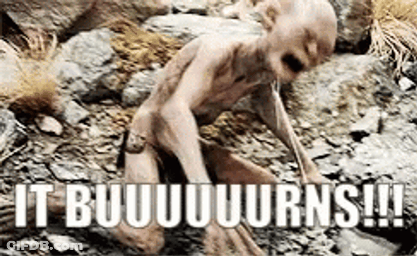 Smeagol It Burns In Pain GIF
