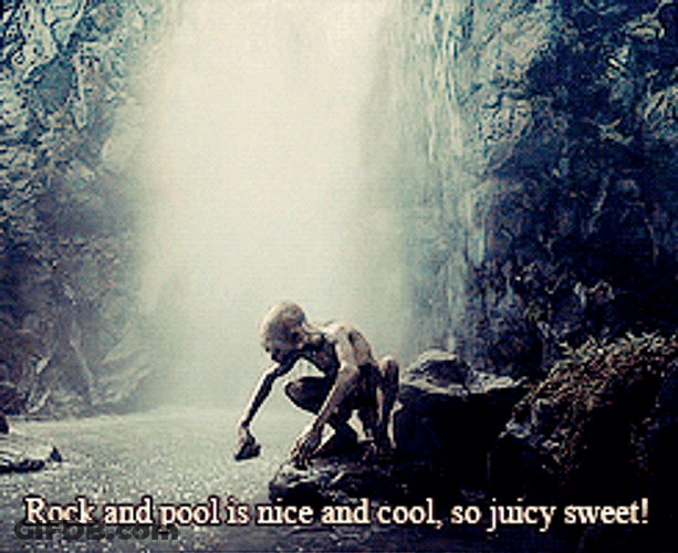 Smeagol Rock And Pool Time GIF