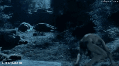 Smeagol 'S Friend Is Written On The Bottom Of The Screen GIF