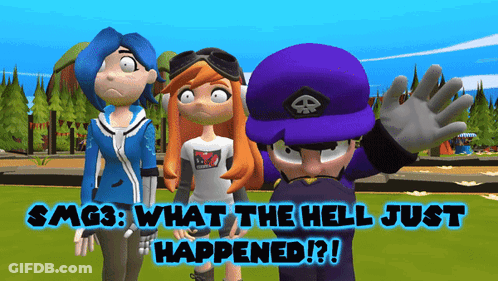 Smg3 What The Hell Just Happened Is Written On A Screen GIF