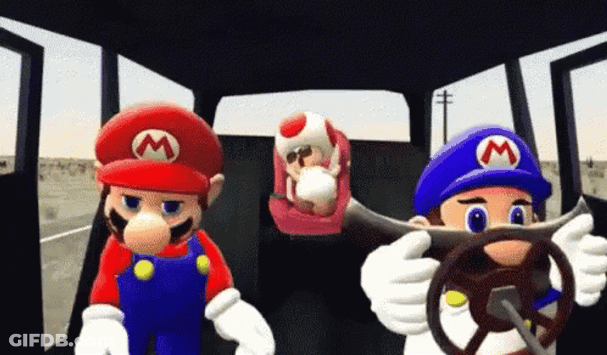 SMG4 Characters Happy Car Ride GIF