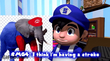 Smg4 I Think I 'M Having A Stroke With An Elephant GIF