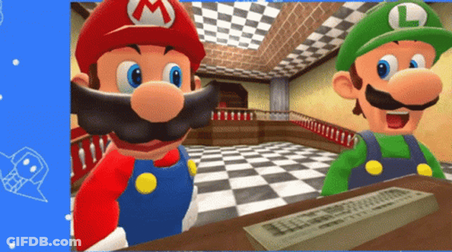 Smg4 Mario And Luigi Fist Bump GIF