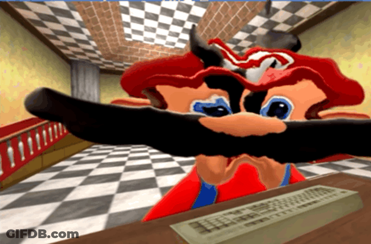 Smg4 Mario Distorted Face GIF